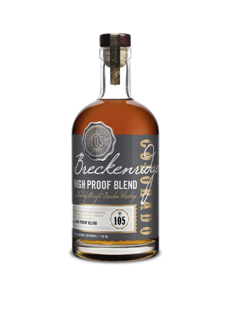 Breckenridge Distillers High Proof Blend Bourbon Whiskey, 750mL bottle on white background