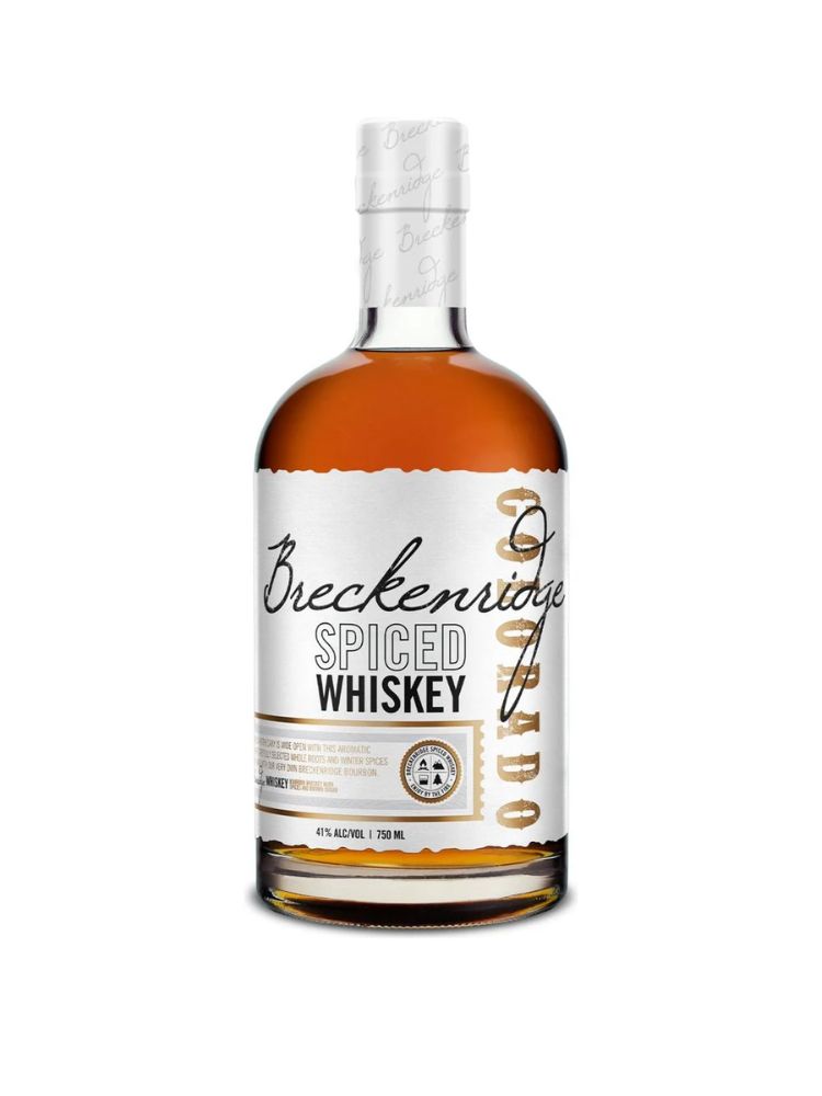 Breckenridge Spiced Bourbon Whiskey, 750mL bottle on white background