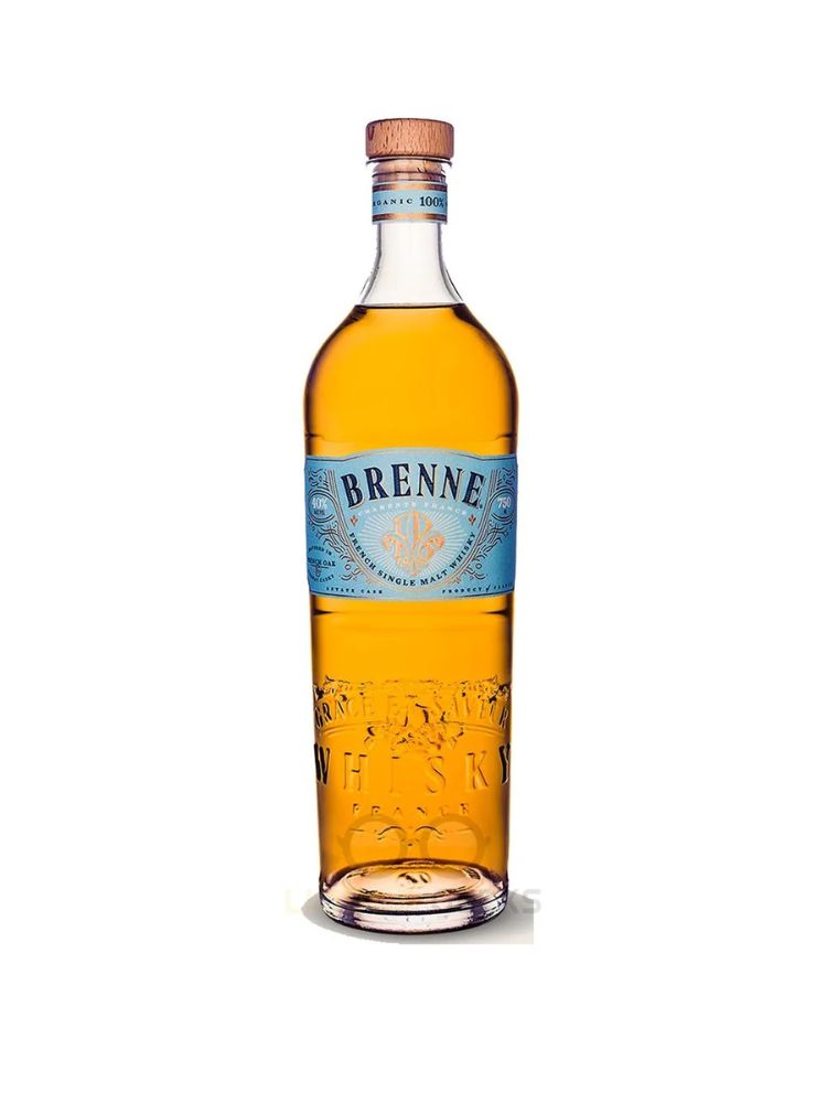 Brenne French Single Malt Whisky, 750mL Bottle on White Background.