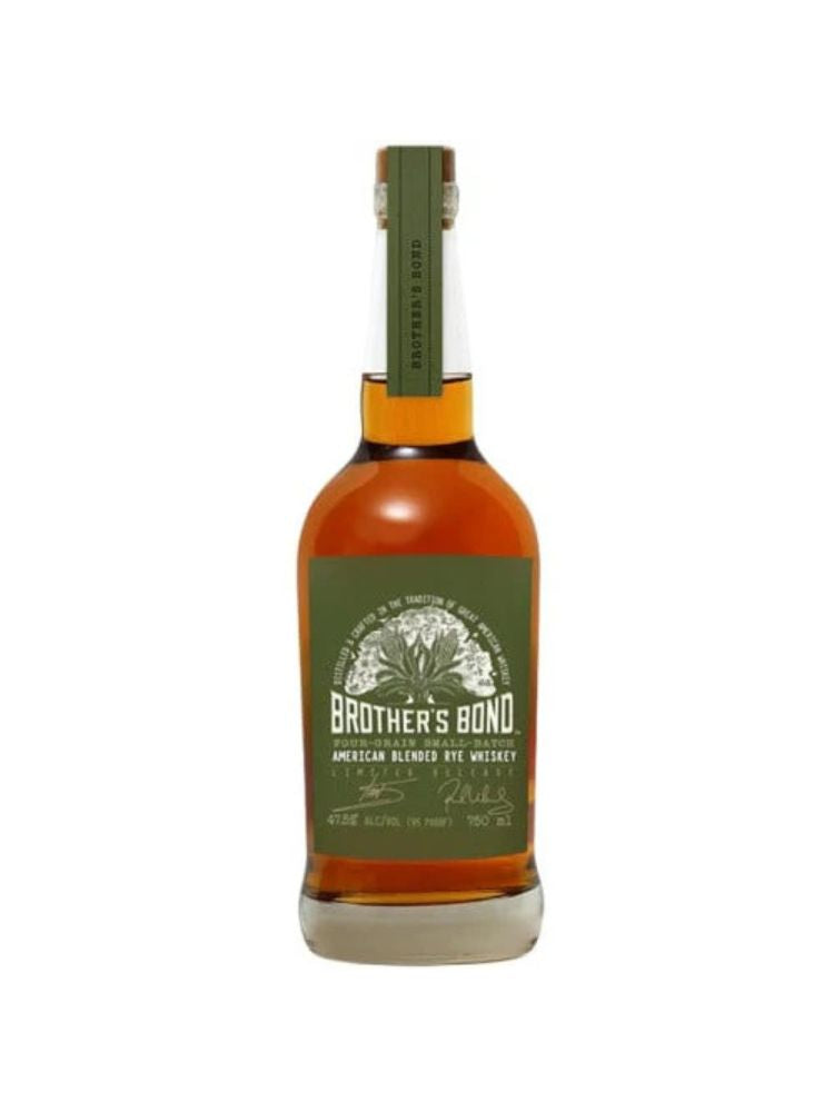 Brother’s Bond American Blended Rye Whiskey bottle on white background