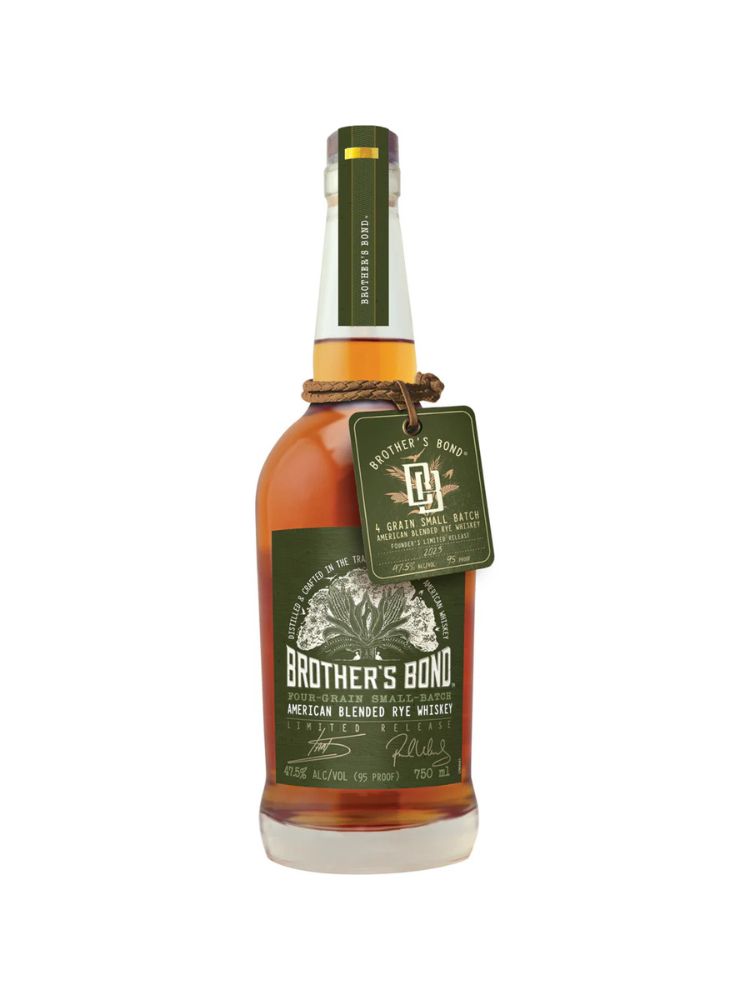 Brother’s Bond Blended Rye Whiskey, 750mL bottle on white background