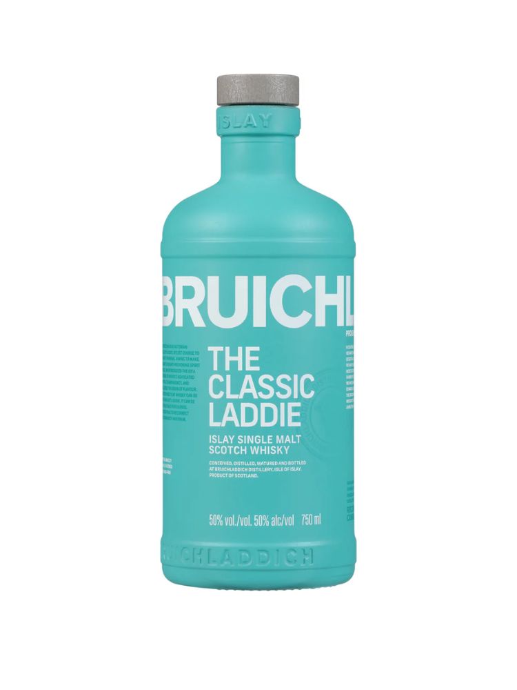 Bruichladdich The Classic Laddie Unpeated Single Malt Scotch Whisky, 750mL Bottle on White Background.