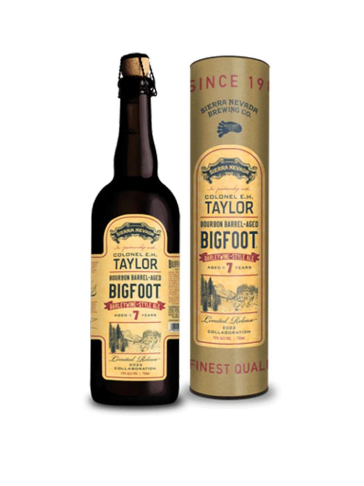 Buffalo Trace Collaboration - E.H. Taylor Bourbon Barrel-Aged Bigfoot, 750mL bottle on white background