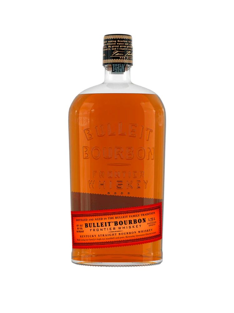 Bulleit Bourbon, 1.75L bottle on white background