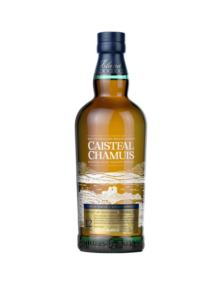 Caisteal Chamuis 12 Year Old Blended Malt Scotch Whisky, 750mL Bottle on White Background.