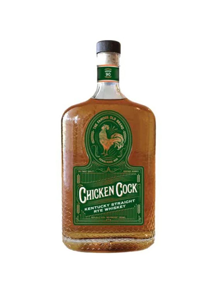 Chicken Cock Kentucky Straight Rye bottle on white background