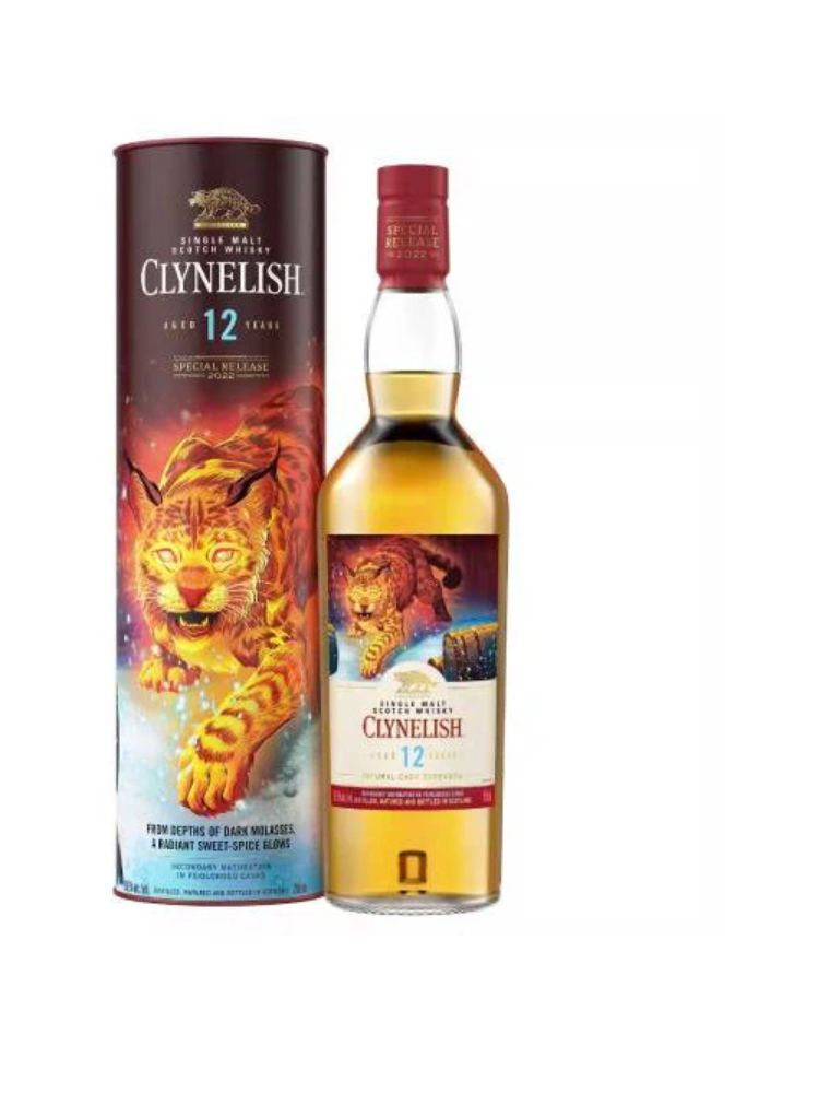 Clynelish 12 Year Old Special Release 2022 Single Malt Scotch Whisky, 750mL Bottle on White Background.