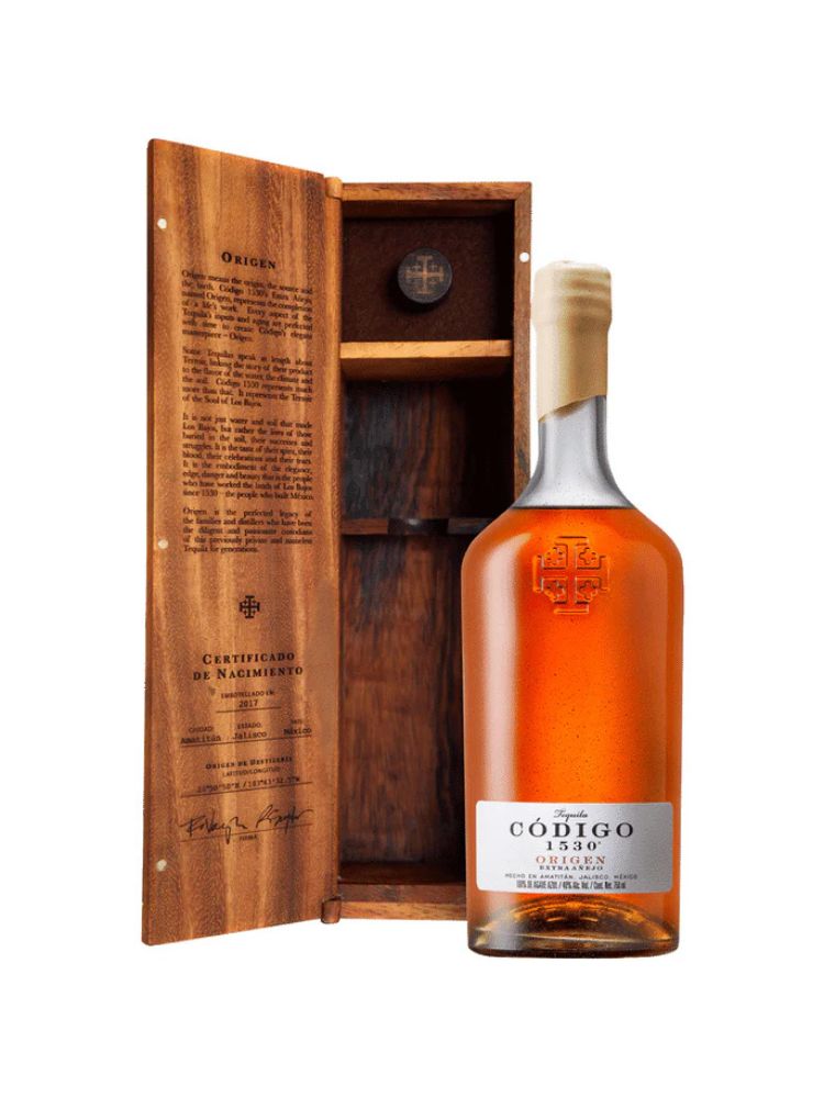Código 1530 Origen Extra Añejo Tequila, 750mL bottle on white background.