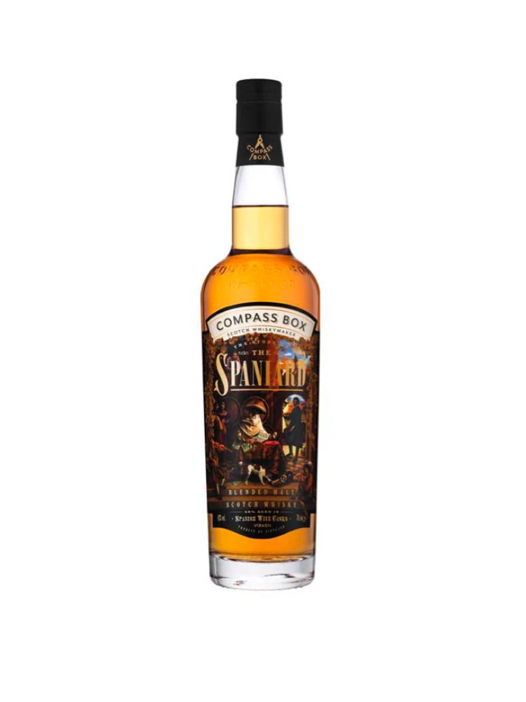 Compass Box The Story of the Spaniard Blended Malt Scotch Whisky, 750mL Bottle on White Background.