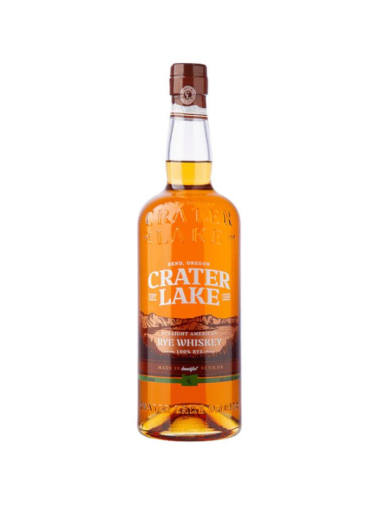 Crater Lake Rye Whiskey, 750mL bottle on white background