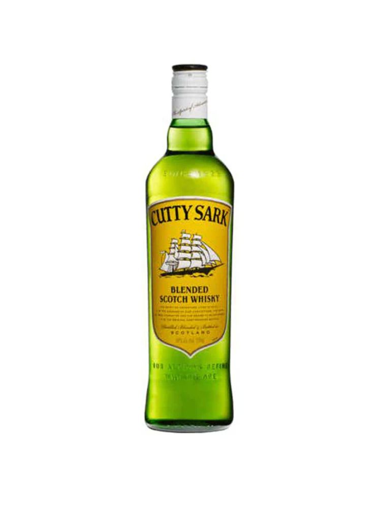 Cutty Sark Blended Scotch Whisky, 750mL Bottle on White Background.