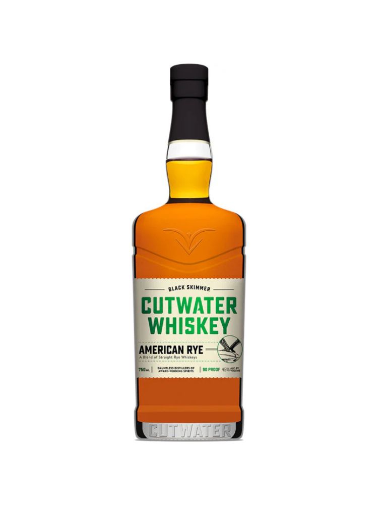 Cutwater Rye Whiskey, 750mL bottle on white background