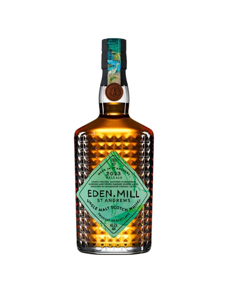 Eden Mill 2023 Art of St. Andrews Single Malt Whisky, 750mL Bottle on White Background