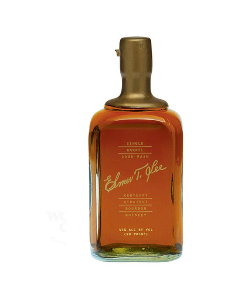 Elmer T. Lee Gold Wax Top, 750mL bottle on white background