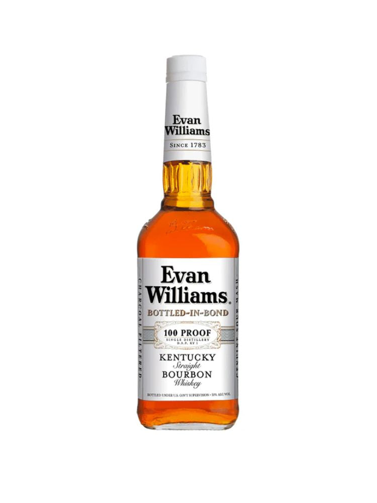 Evan Williams Bottled-in-Bond 100 Proof, 750mL bottle on white background