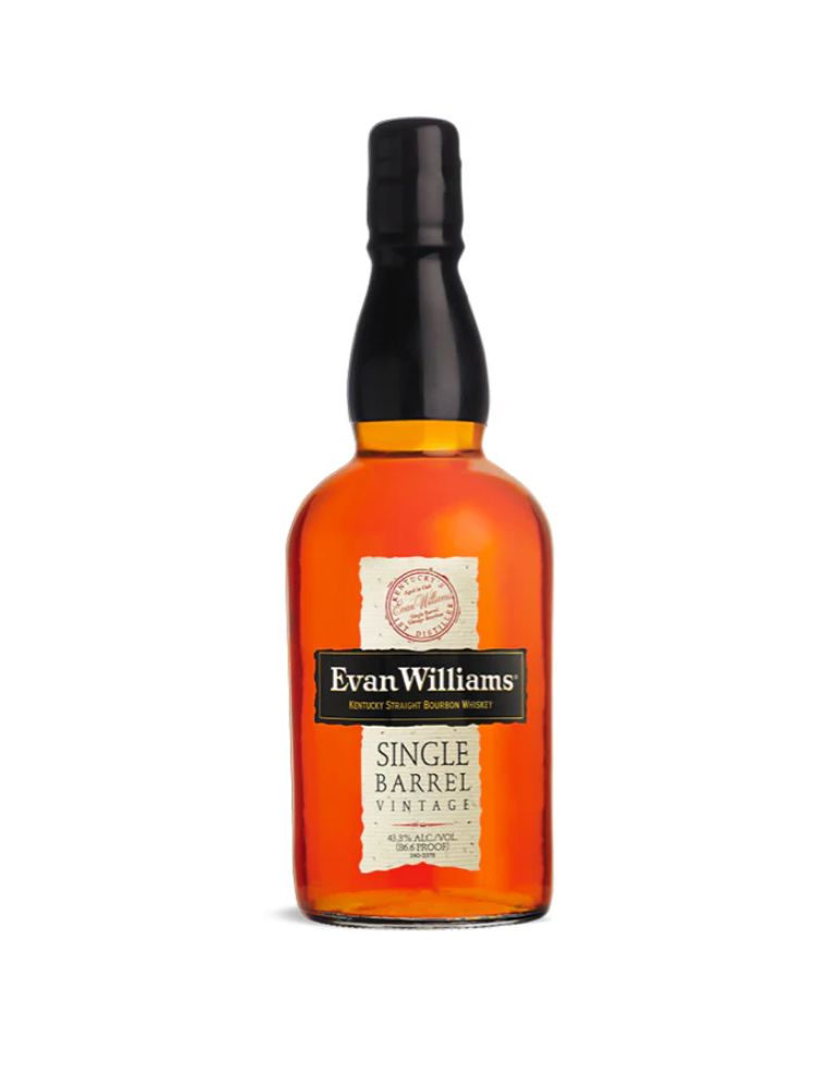 Evan Williams Single Barrel Vintage, 750mL bottle on white background