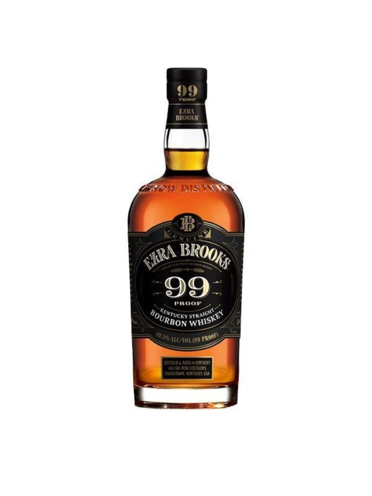 Ezra Brooks 99 Proof Bourbon, 750mL bottle on white background