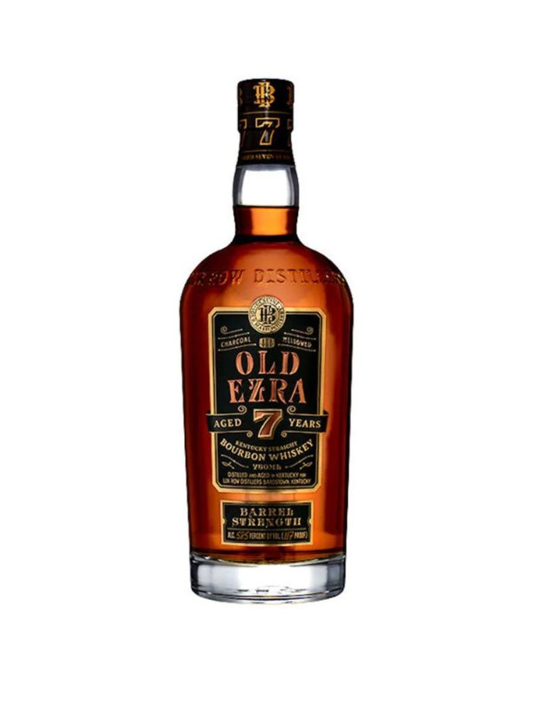 Ezra Brooks Full Proof Barrel Bourbon Whiskey, 750mL bottle on white background