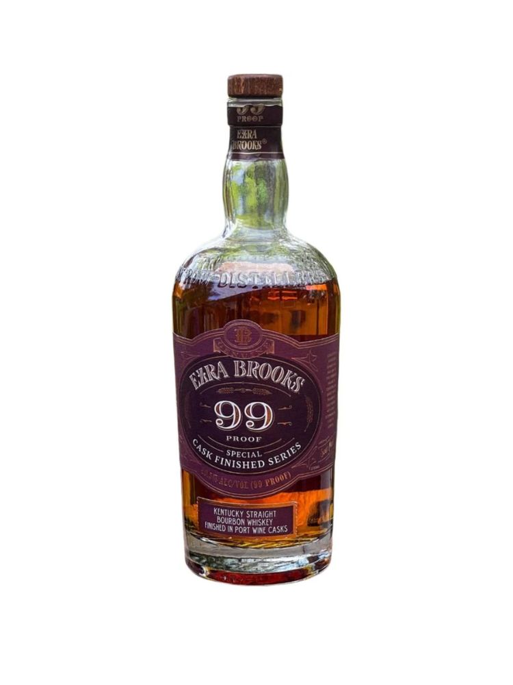 Ezra Brooks Special Cask Finish Series Bourbon Whiskey, 750mL bottle on white background