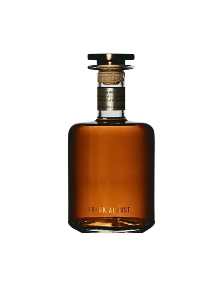 Frank August Case Study: 04 Double Oaked Bourbon &amp; Rye Whiskey, 750mL bottle on white background