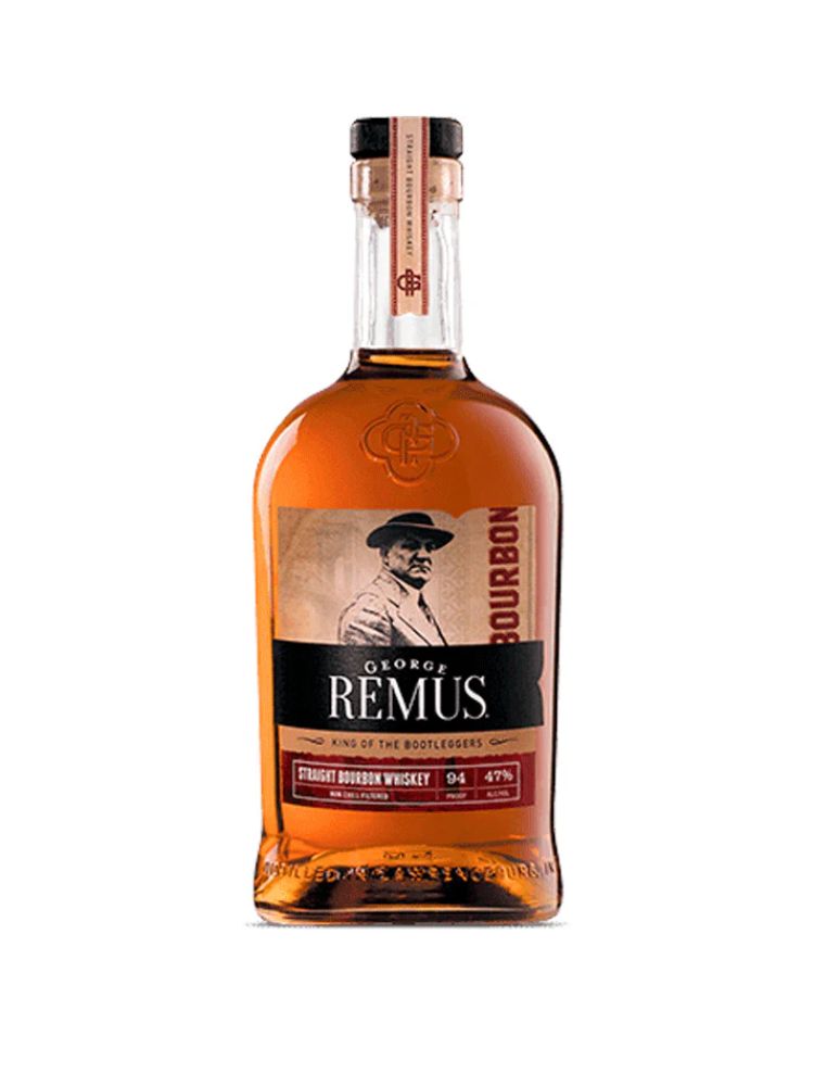 George Remus Straight Bourbon Whiskey, 750mL bottle on white background