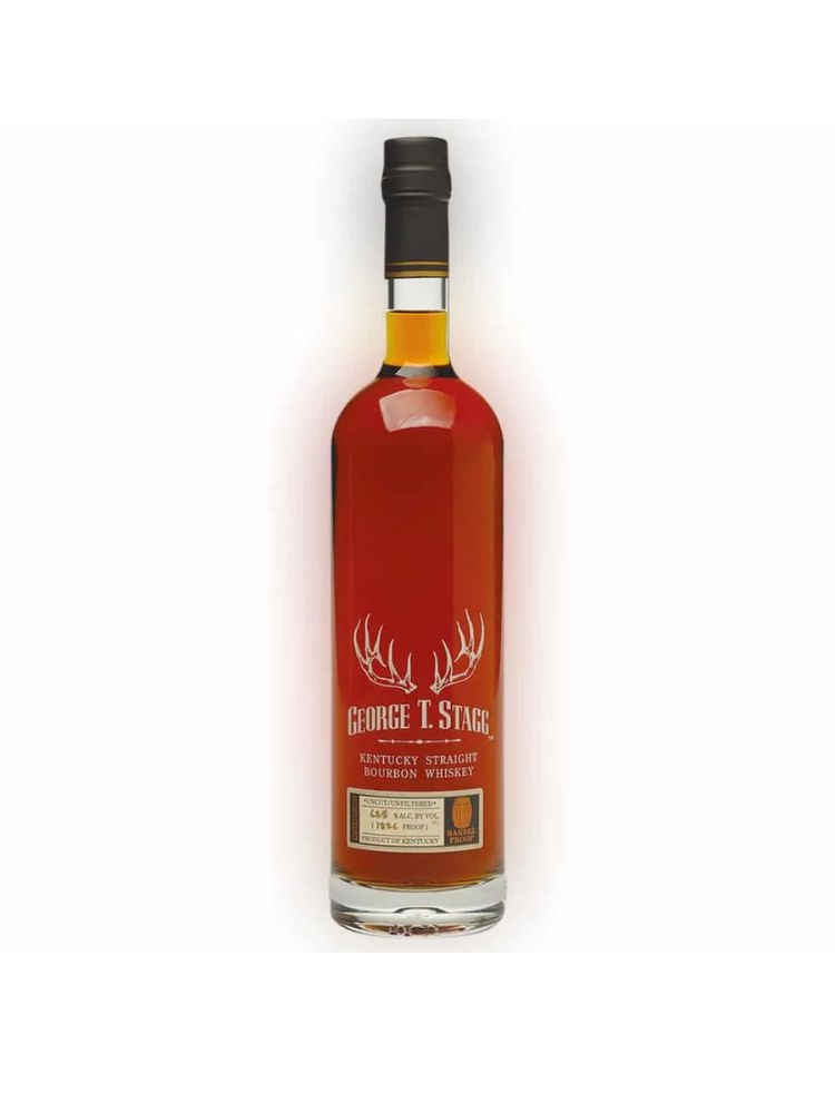 George T. Stagg Bourbon Whiskey 2022, 750mL bottle on white background