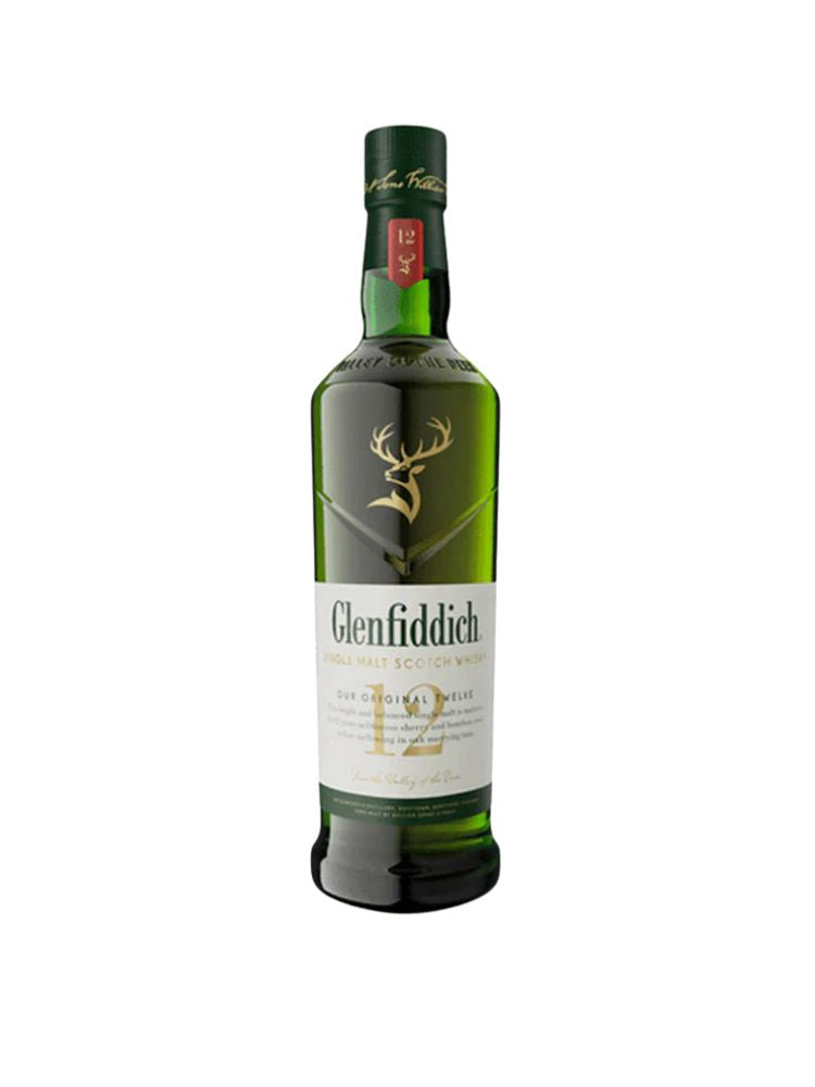 Glenfiddich 12 Year Old Single Malt Scotch Whisky, 750mL Bottle on White Background