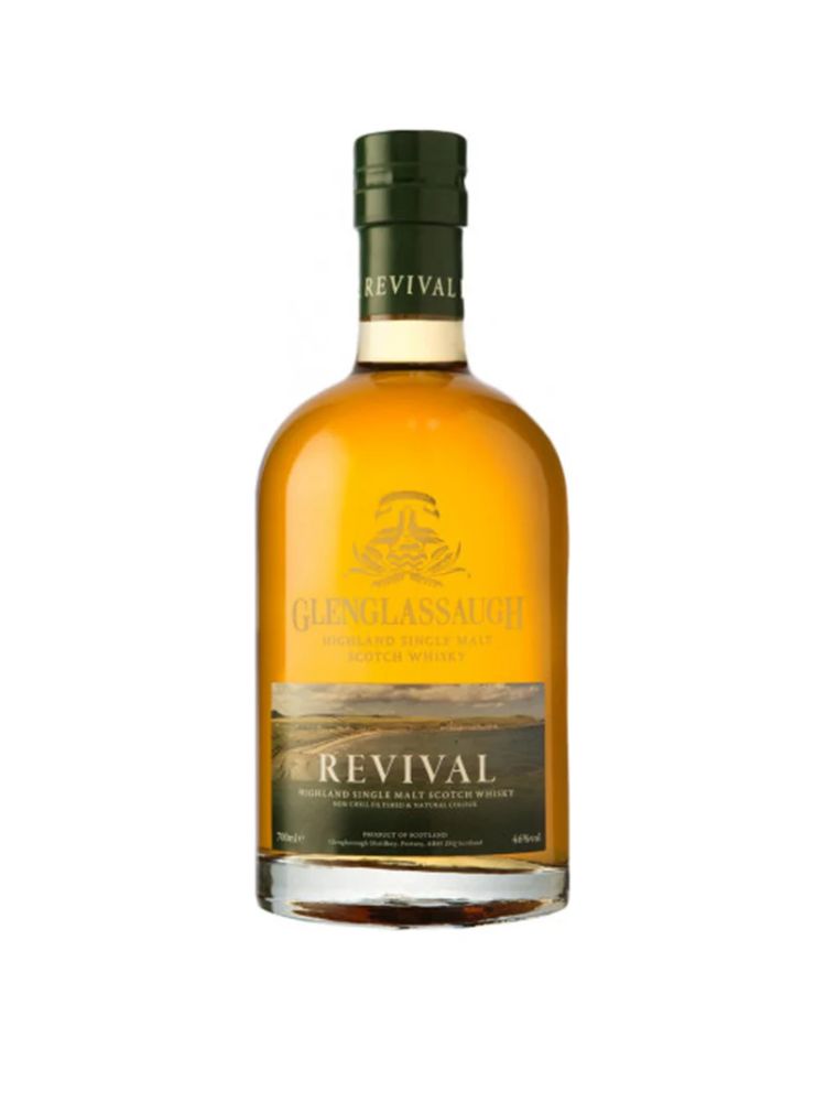 Glenglassaugh Revival Single Malt Scotch Whisky, 750mL Bottle on White Background