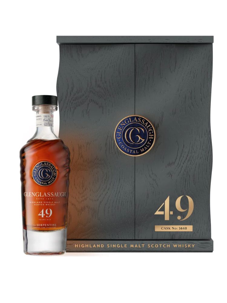 Glenglassaugh Serpentine Coastal Cask Collection 49 Year Old Single Malt Scotch Whisky, 700mL Bottle on White Background