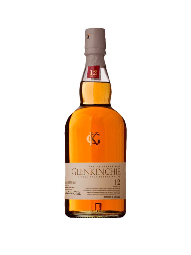 Glenkinchie 12 Year Old Single Malt Scotch Whisky, 750mL Bottle on White Background