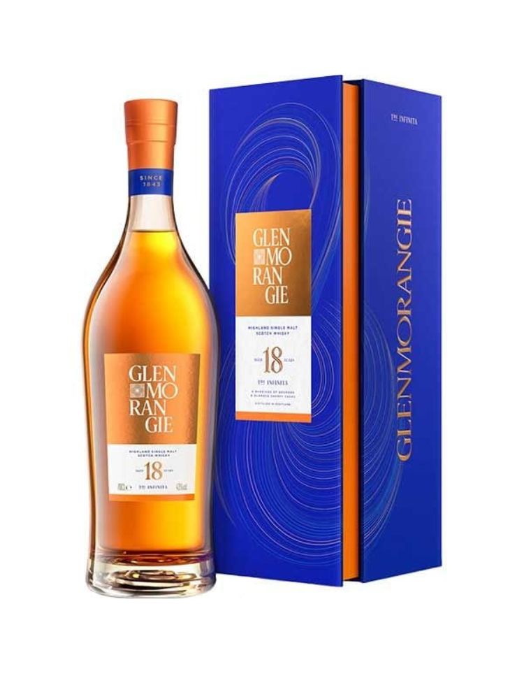 Glenmorangie 18 Year Old Single Malt Scotch Whisky, 750mL Bottle on White Background