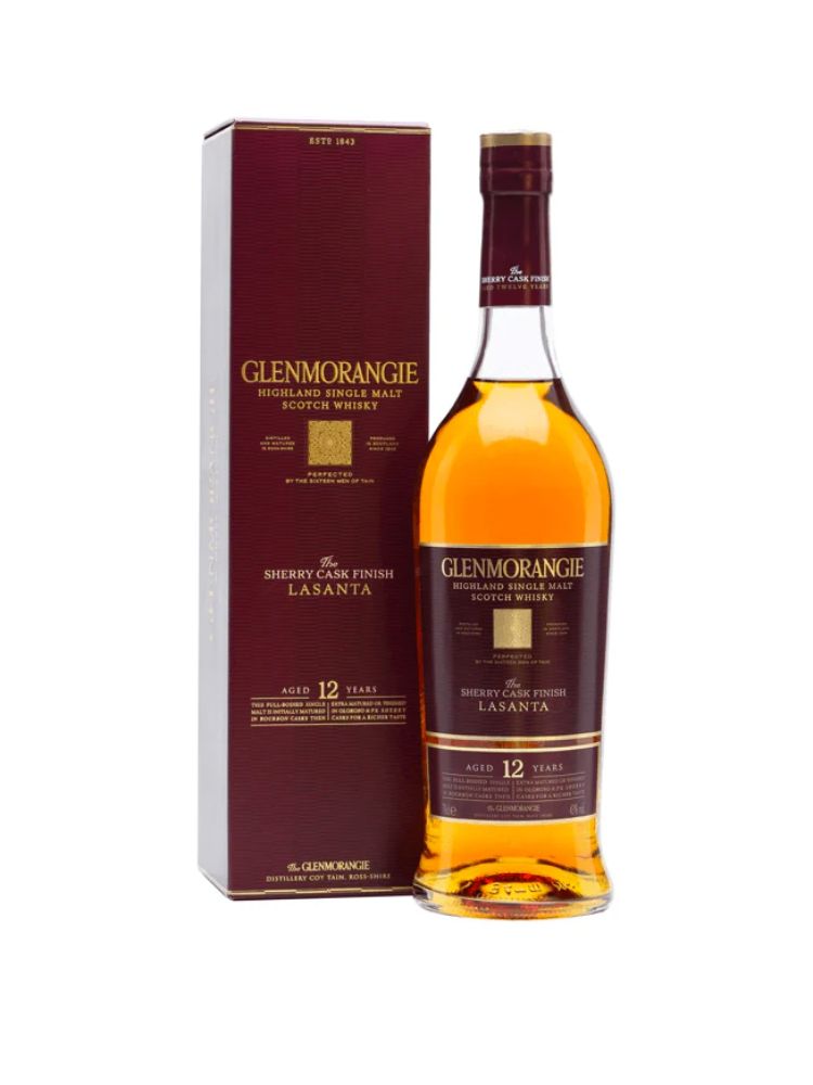 Glenmorangie Lasanta 12 Year Old Single Malt Scotch Whisky, 750mL Bottle on White Background
