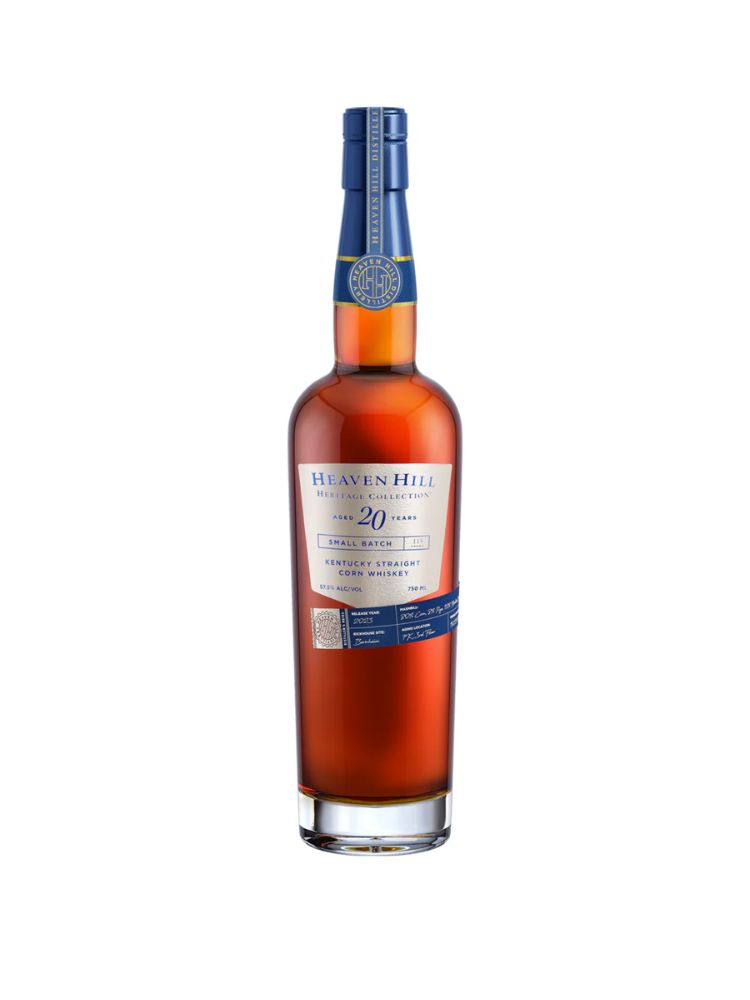 Heaven Hill Heritage Collection 20-Year-Old Straight Corn Whiskey 2023 Edition, 750mL bottle on white background