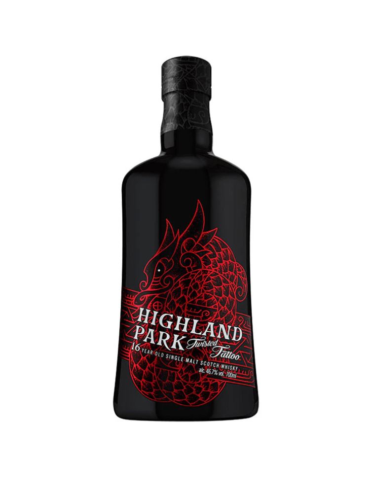 Highland Park 16 Year Old Twisted Tattoo Single Malt Scotch Whisky, 750mL Bottle on White Background