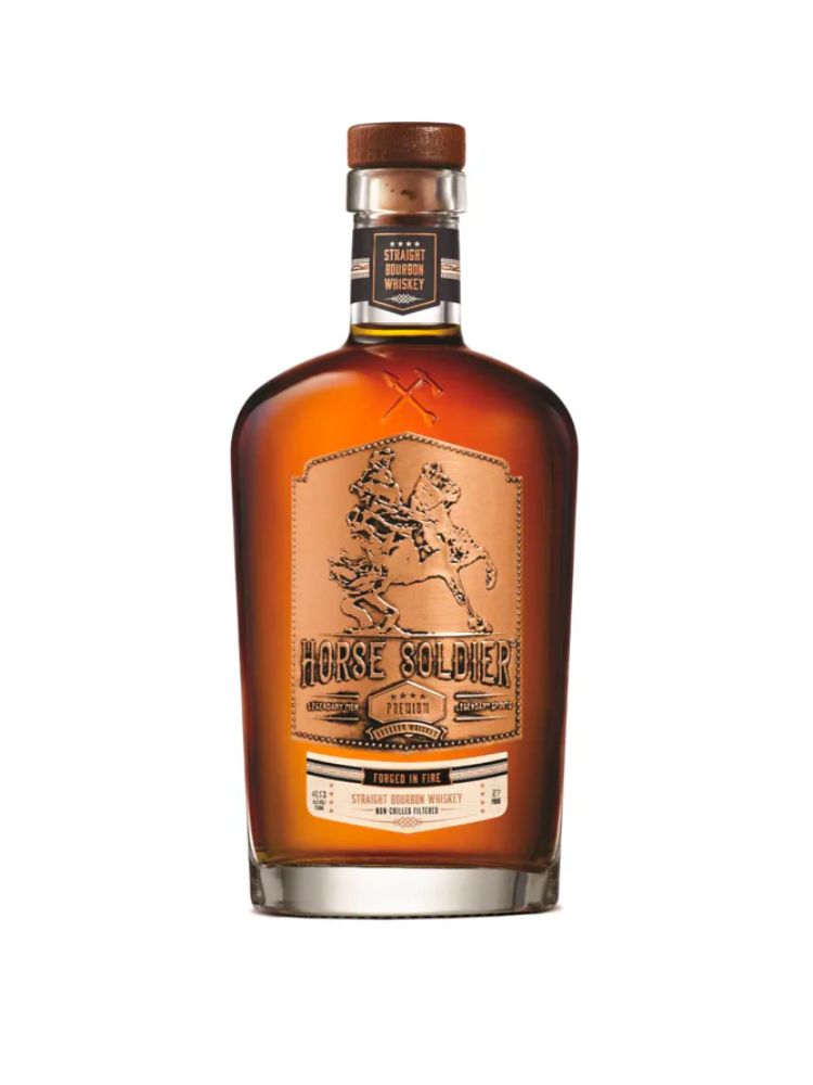 Horse Soldier Straight Bourbon Whiskey, 750mL bottle on white background