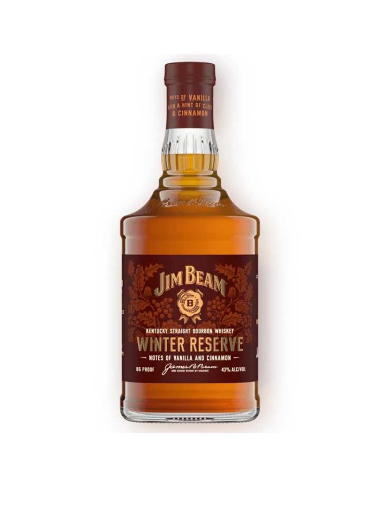 Jim Beam Winter Reserve Kentucky Straight Bourbon Whiskey, 750mL bottle on white background