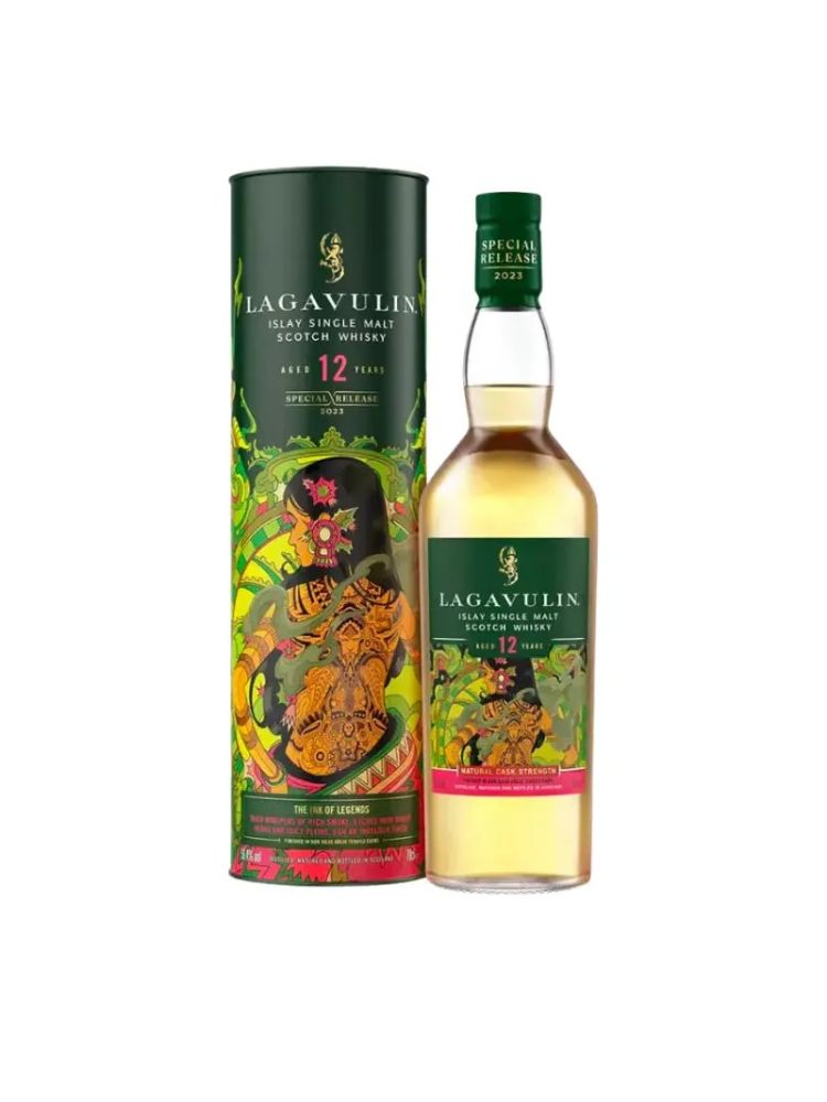 Lagavulin 12 Year Old Special Release 2023 Islay Single Malt Scotch Whisky, 750mL Bottle on White Background