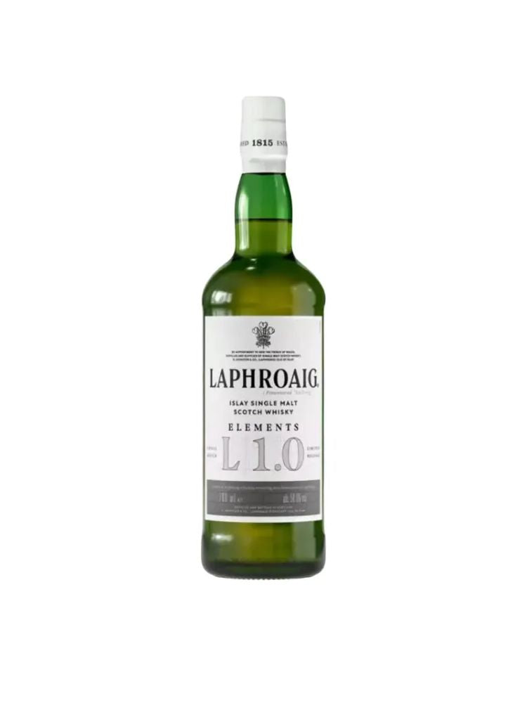 Laphroaig Elements 1.0 Islay Single Malt Scotch Whisky, 700mL Bottle on White Background