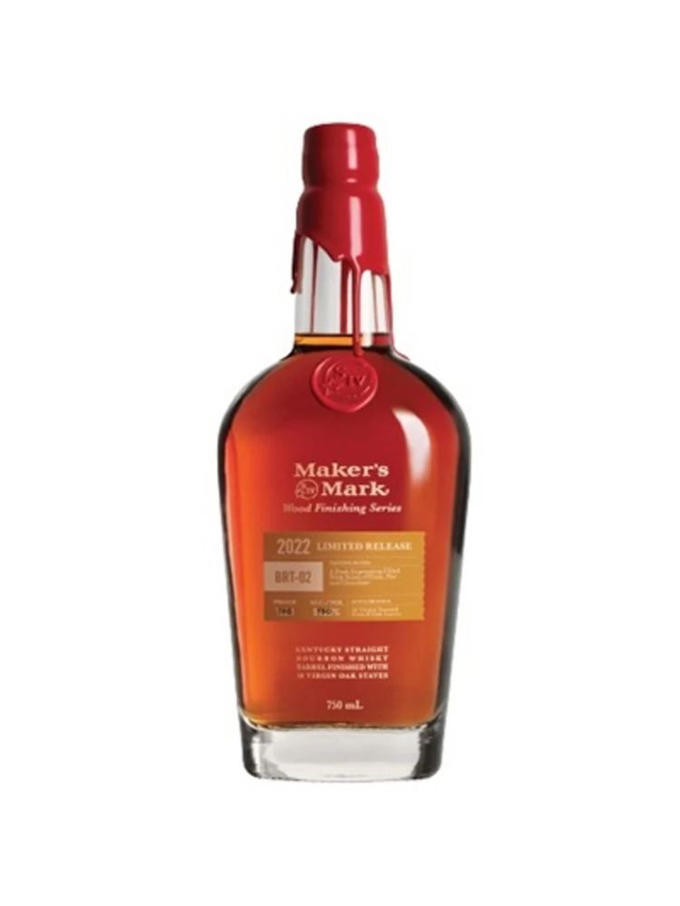 Maker’s Mark Wood Finishing Series 2022 Release BRT-02 Bottle on White Background