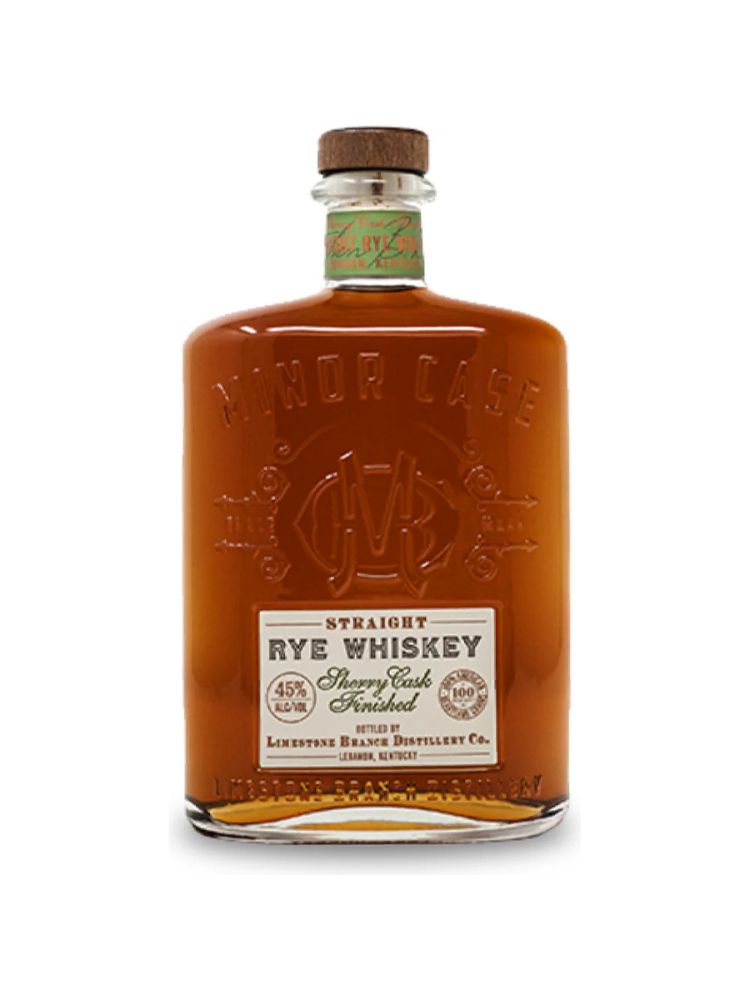 Minor Case Sherry Cask Finished Straight Rye Whiskey, 750mL bottle on white background