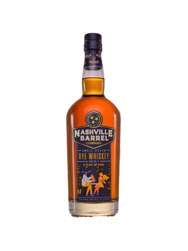 Nashville Barrel Company Small Batch Rye Whiskey bottle on white background