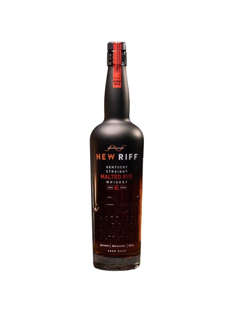 New Riff 6 Year Old Kentucky Straight Malted Rye Whiskey bottle on white background