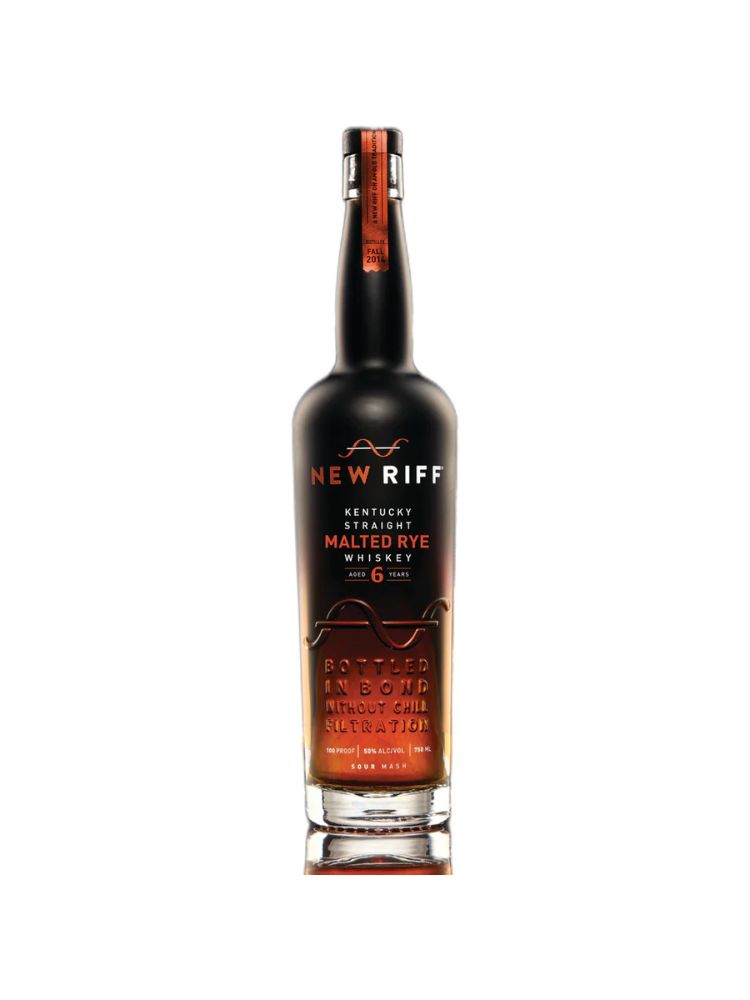 New Riff Distilling 6 Year Old Bottled in Bond Malted Rye Whiskey, 750mL bottle on white background