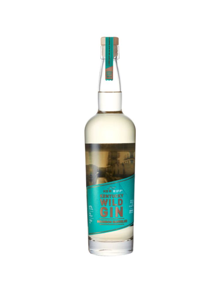 New Riff Kentucky Wild Gin Bourbon Barreled, 750mL Bottle on White Background