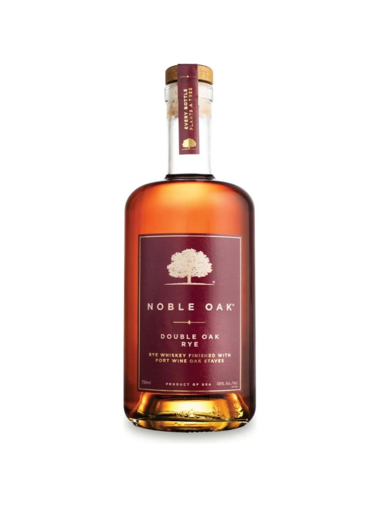 Noble Oak Double Oak Rye, 750mL bottle on white background