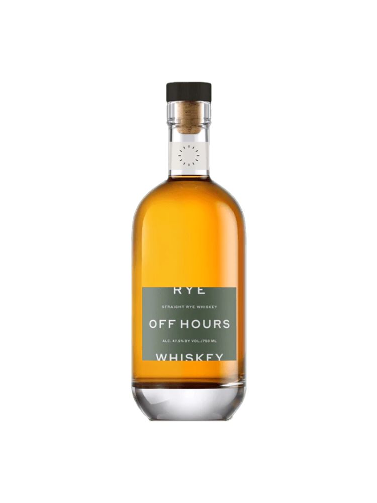 Off Hours Straight Rye Whiskey, 750mL bottle on white background