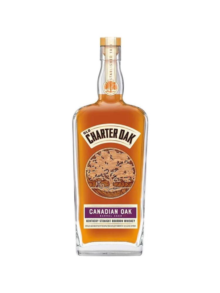 Old Charter Oak Canadian Oak Bottle on White Background