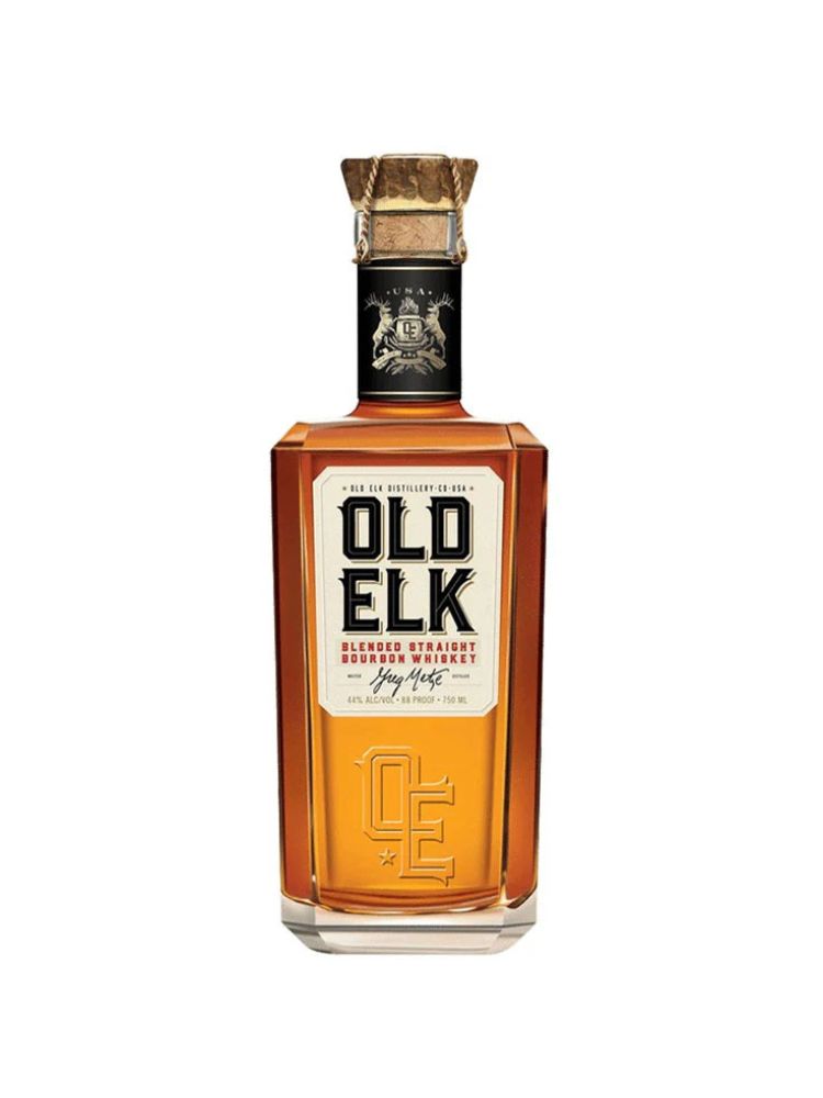 Old Elk Blended Straight Bourbon Whiskey, 750mL Bottle on White Background