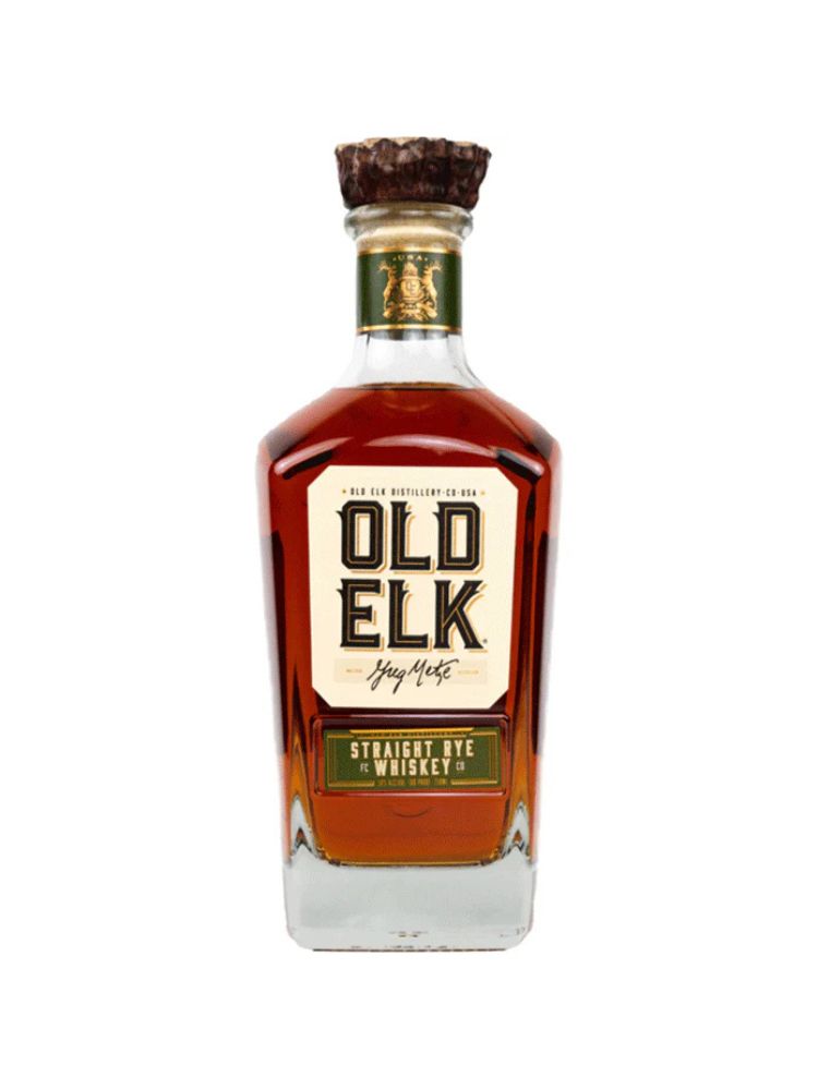 Old Elk Straight Rye Whiskey 100, 750mL bottle on white background