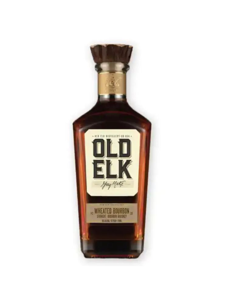 Old Elk Wheated Bourbon Bottle on White Background
